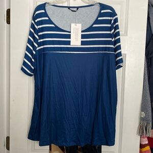 New with tags! Striped Contrast Round Neck T-Shirt